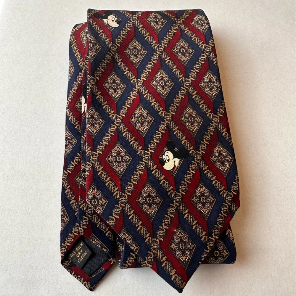 Walt Disney World Men’s‎ 100% Silk Tie Necktie Mickey Mouse Lot Of 2